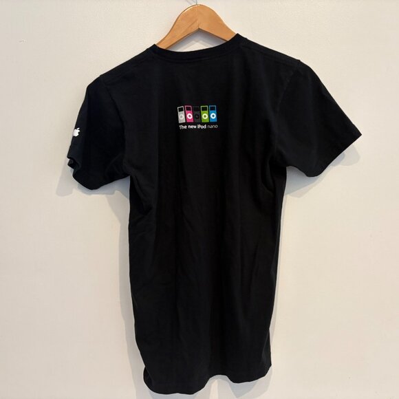 Apple iPod Nano Employee T Shirt Womens Size S Black Promo Double Sided - Picture 3 of 4